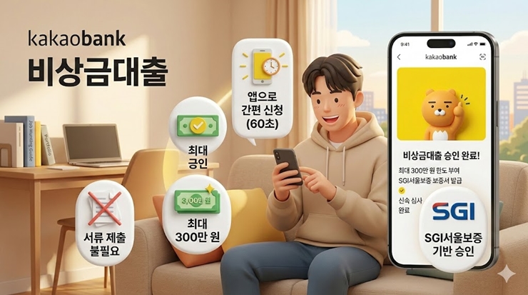 카카오뱅크 무직자 비상금 대출